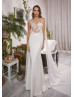 Beaded Ivory Lace Satin Fabulous Wedding Dress